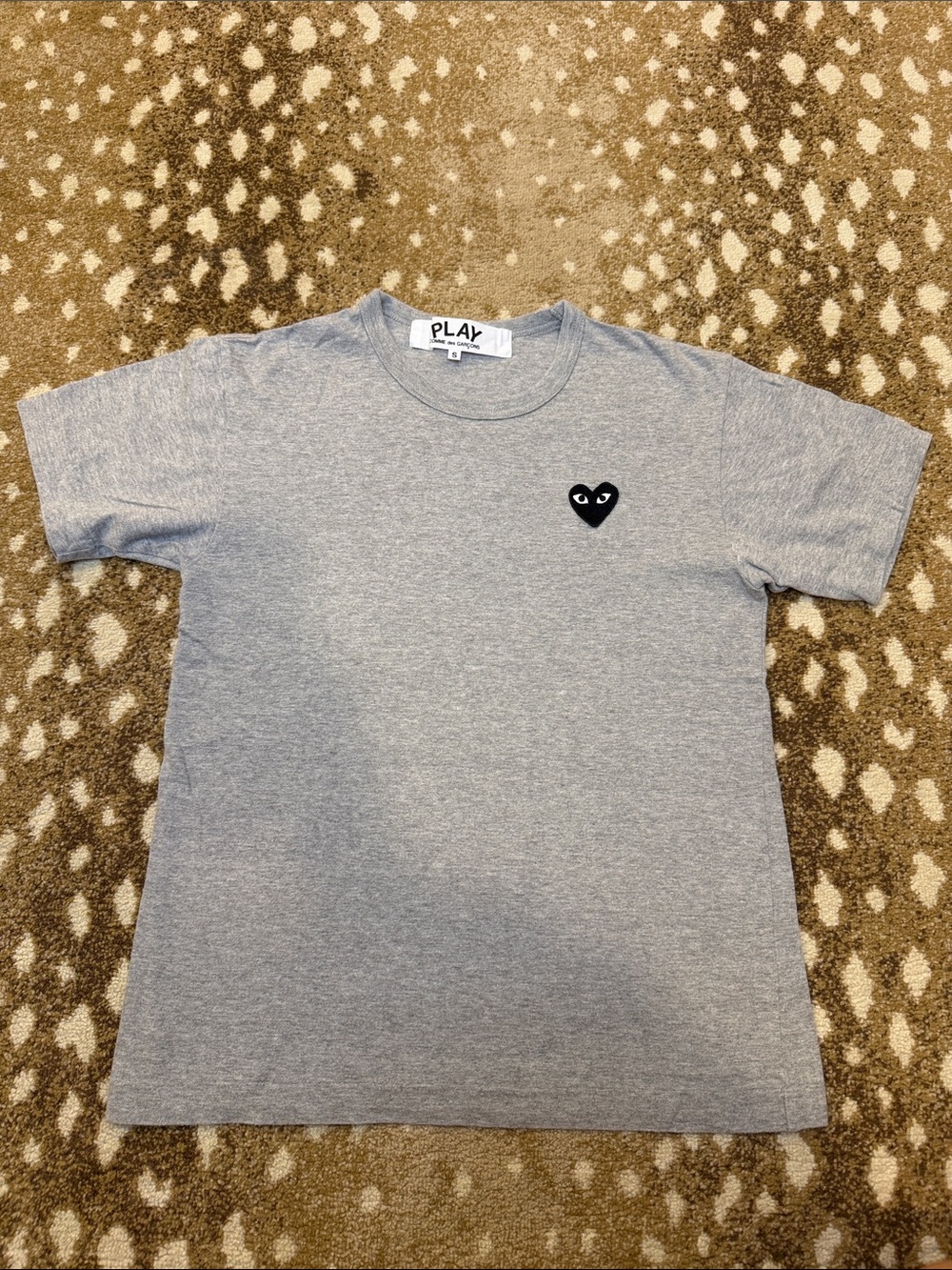 Comme des Garcons PLAY Grey T-Shirt with Black Heart Logo